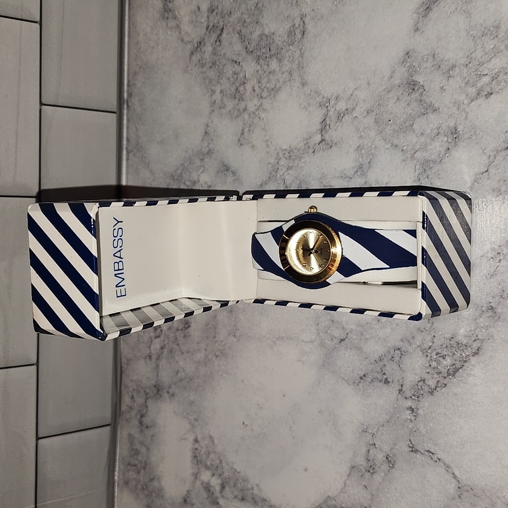 Embassy navy and white watch. NWT